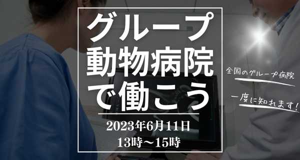 グループ動物病院(企業病院)で働こう!つなぐオンライン合同就職説明会(2023年6月11日開催)